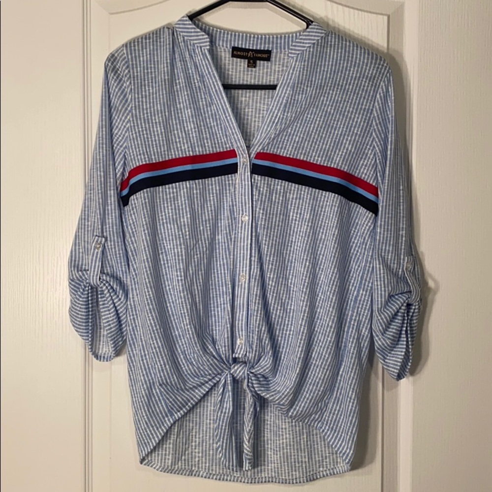 Blue And White Stripe Shirt